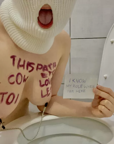 Even if she’s wearing the balaclava my slave is still a worthless whore. by MissGabrielasWhores