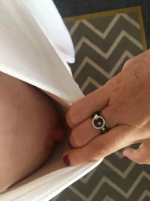 Exhibting herself from work as instructed by hstarks1