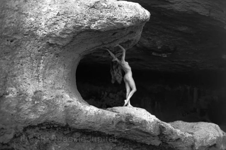 exploring desert caves, film photo by FredRx by jackiemarielive