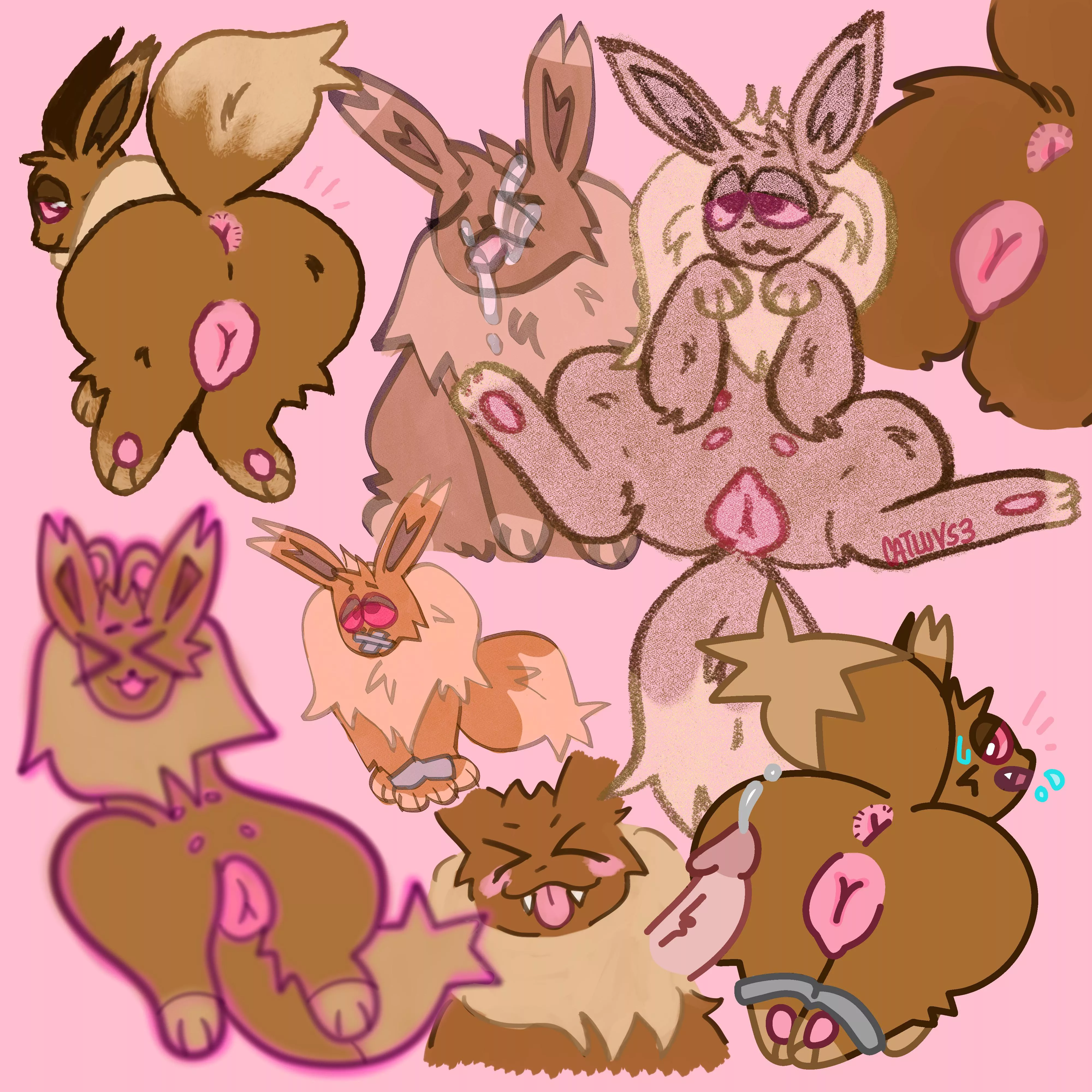 [F] eeveeee (my art) posted by tuesdaylust