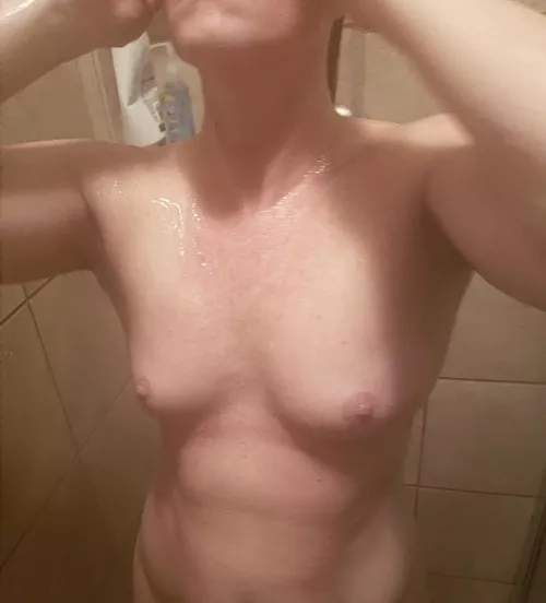 (f)44 warm Saturday shower when it's cold outside...gonna need to warm up after I get out tho 😉 by a_MILF_n_her_man