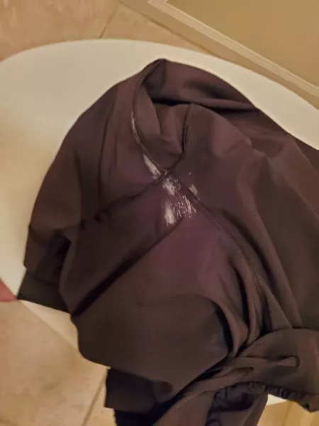 [F49] Don't wear panties, so grool stains from shorts worn today. by naughtynop