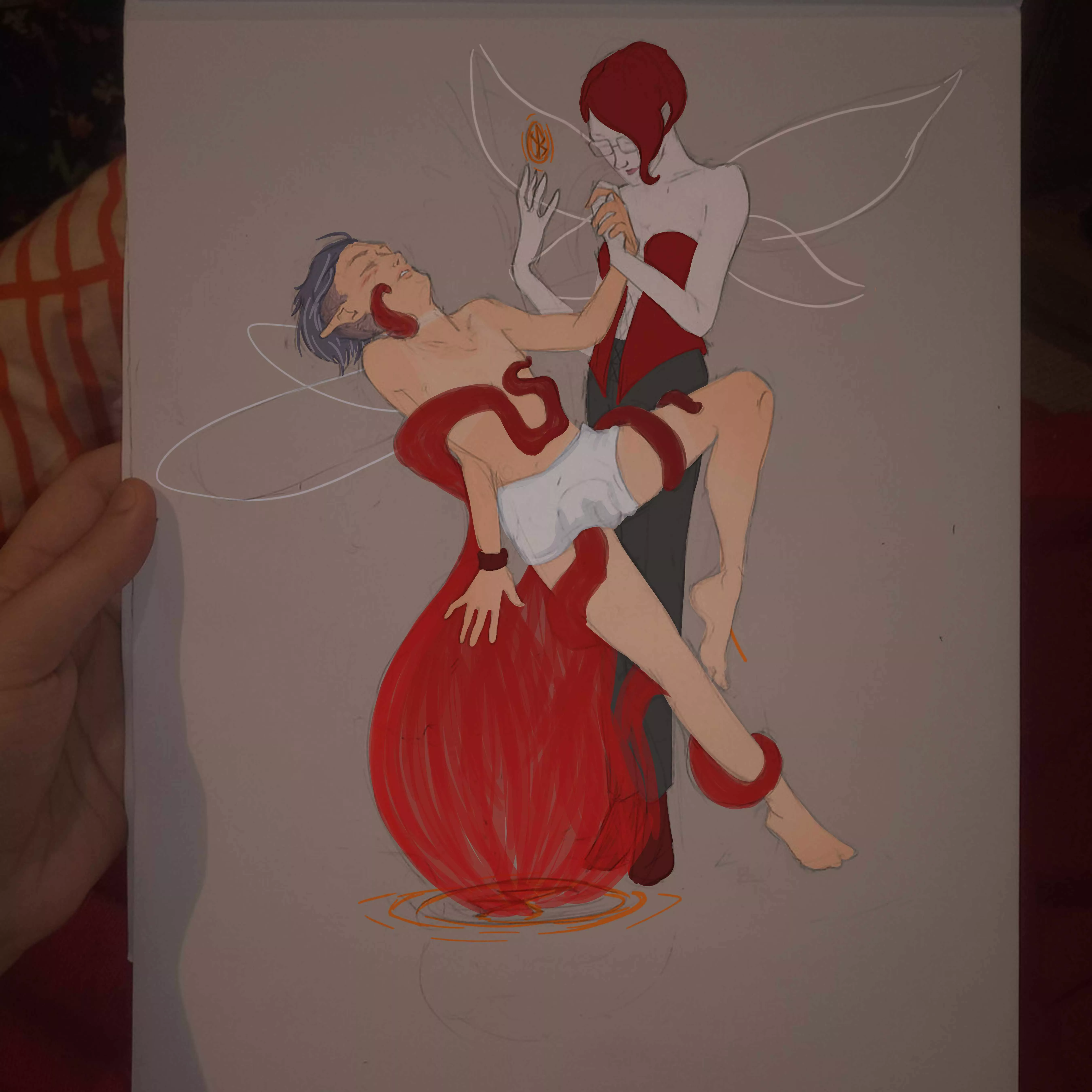 Fae playing with some spells (tentacles! femdom! couplegoals!) posted by Hot-Noodles