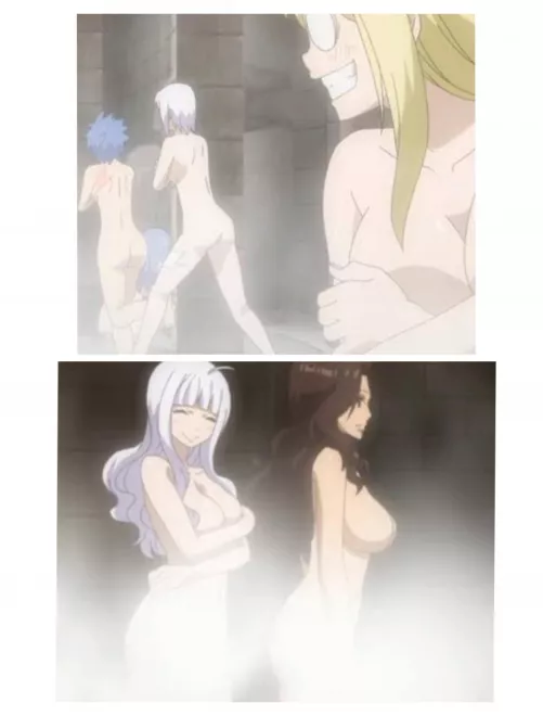 Fairy tail girls always covering their tits but not their pussy ,also cana is a nudist just like erza by flatchestedsarada