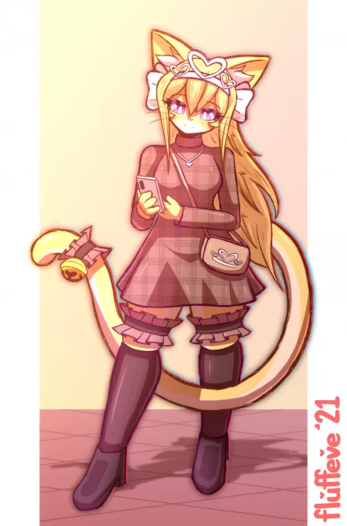 Fall Dress 🍂 (Art by me: @fluffeve on Twitter) by fluffeve