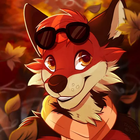 Fall Fox 🍂 (art by me - trashedmutt on Twitter) by trash-mutt