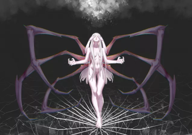 Falling shards of glass by momimomimizuumi