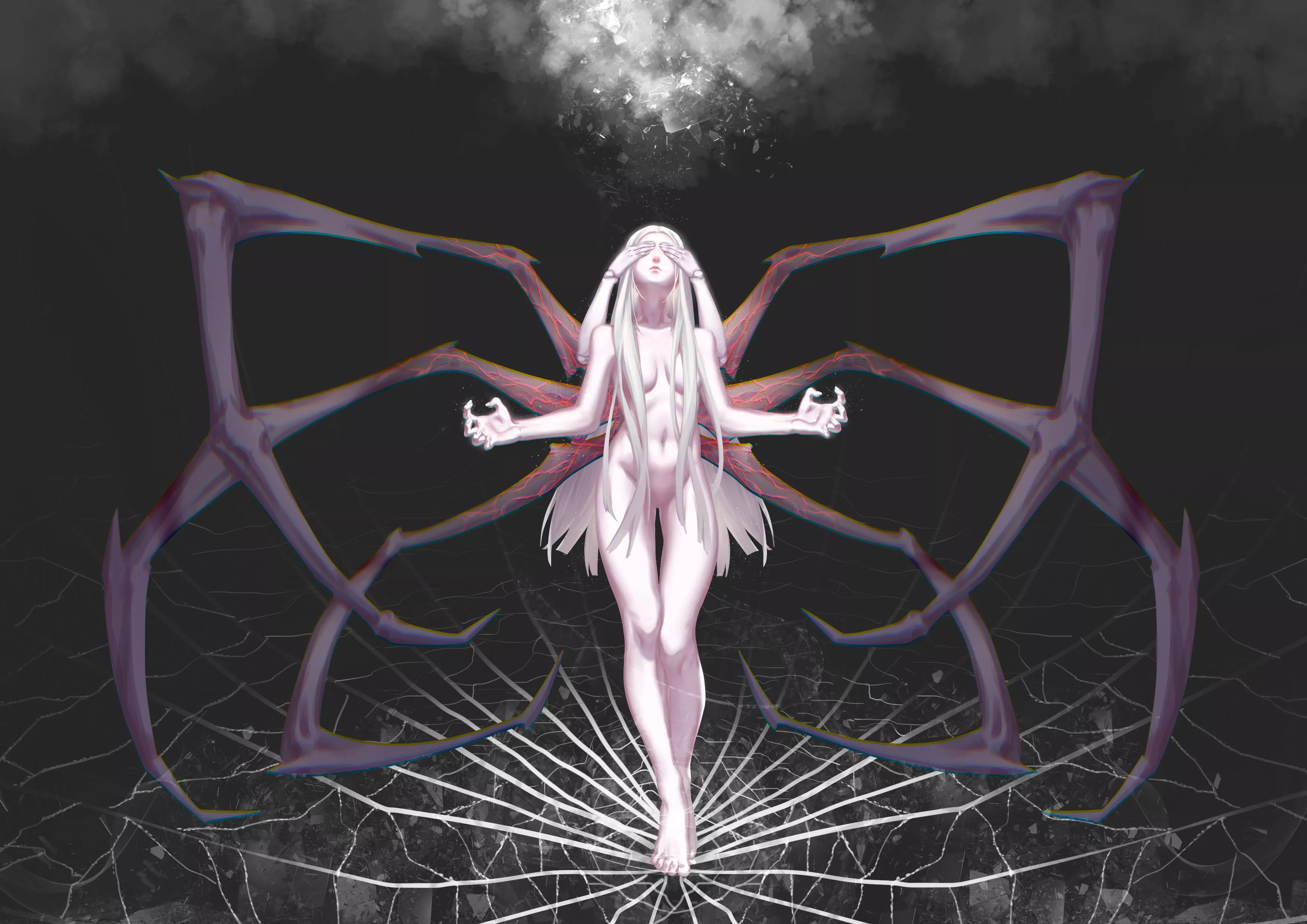 Falling shards of glass posted by momimomimizuumi