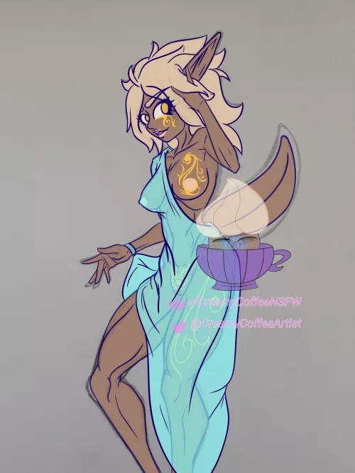 Fancy Tattoos for a fancy girl (OC) by CreamyCoffeeArtist