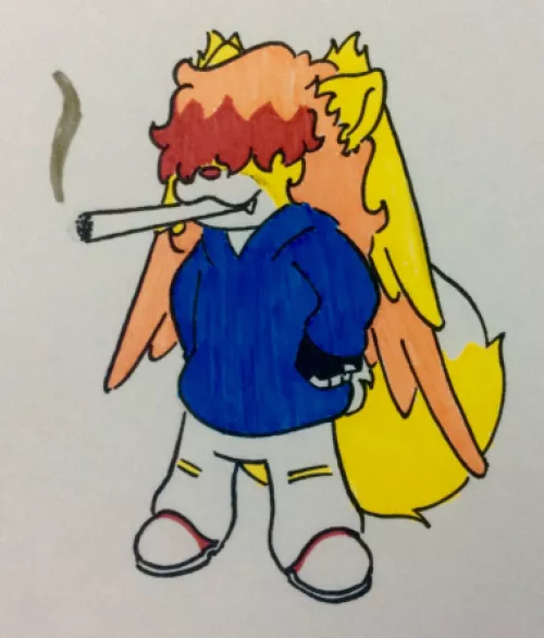 FAT BLUNT >w> (art by me) by Angelia_the_fox