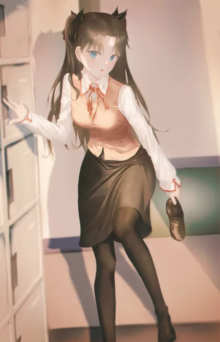 [Fate] Taking her shoes off by TeaSippingKuh