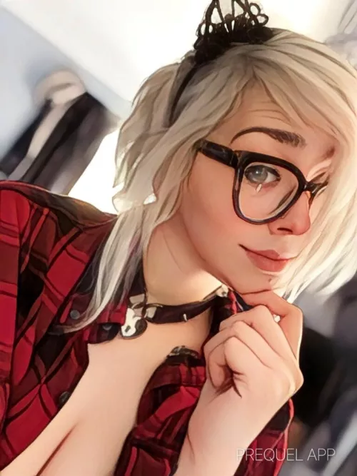 Feeling mischievous in Daddy's shirt by thewolfandbunny