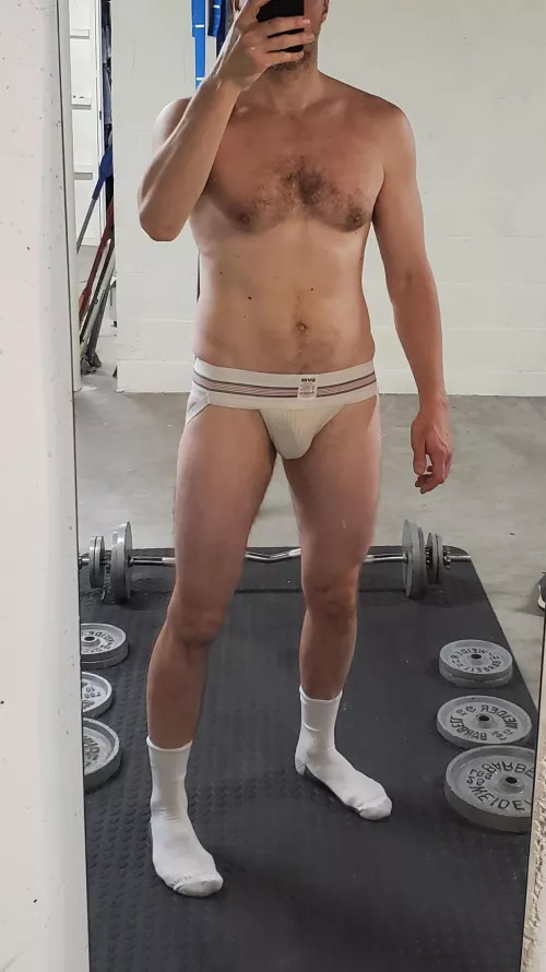 Feeling the classic white GYM today. (Nsfw) by mwgaynerd