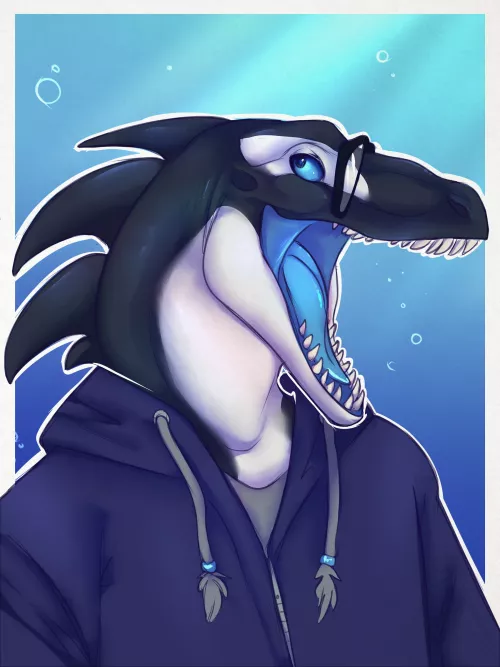 Fellow Orcaraptor says hai! (Art by @OmuMacaw on Twitter) by Keto_Orkyy