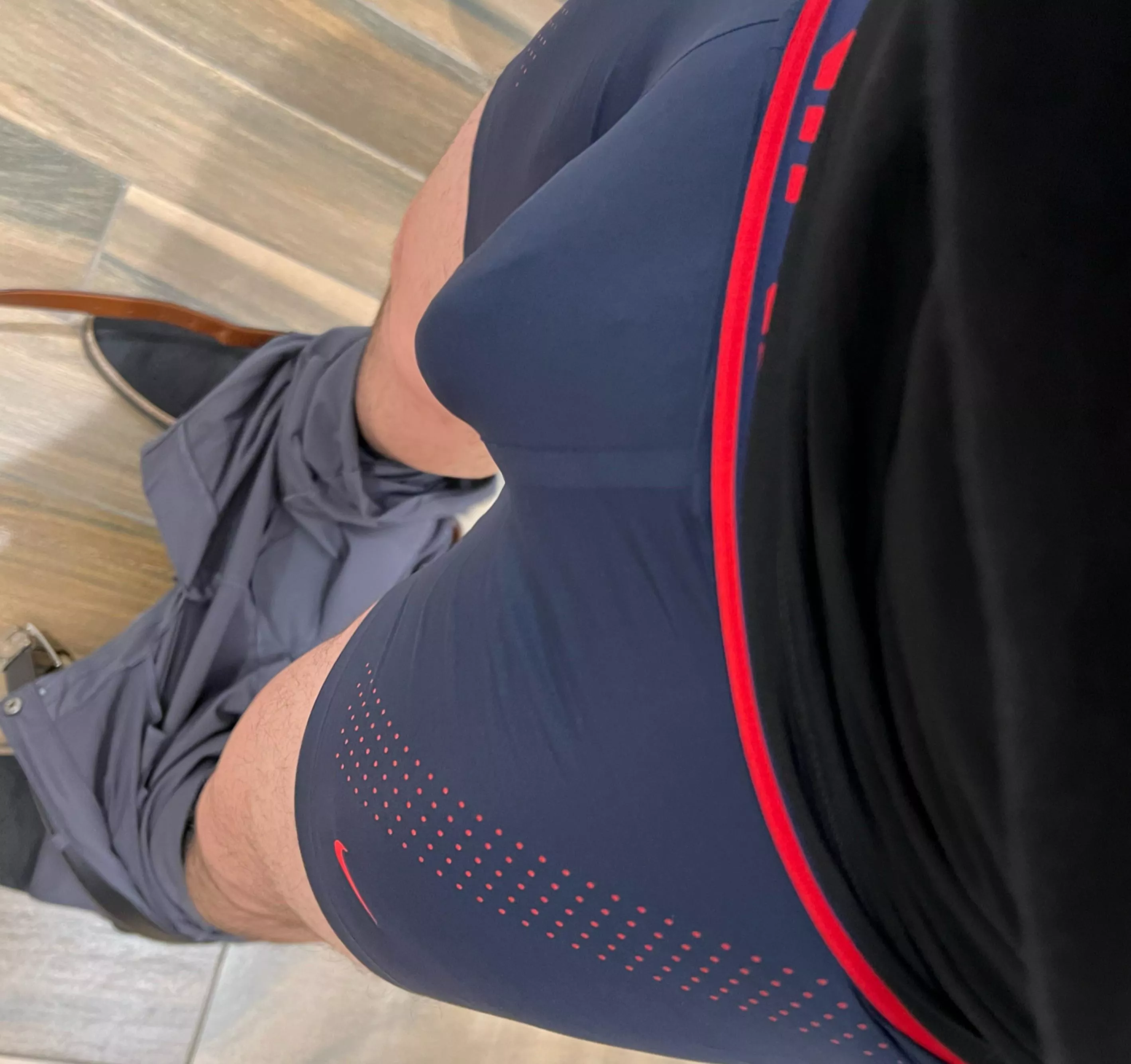 Felt huge at work.. had to go to the bathroom, in a stall and this is how it looked. Who wants their face all up under my huge bulge?😉💦 posted by yourjock12