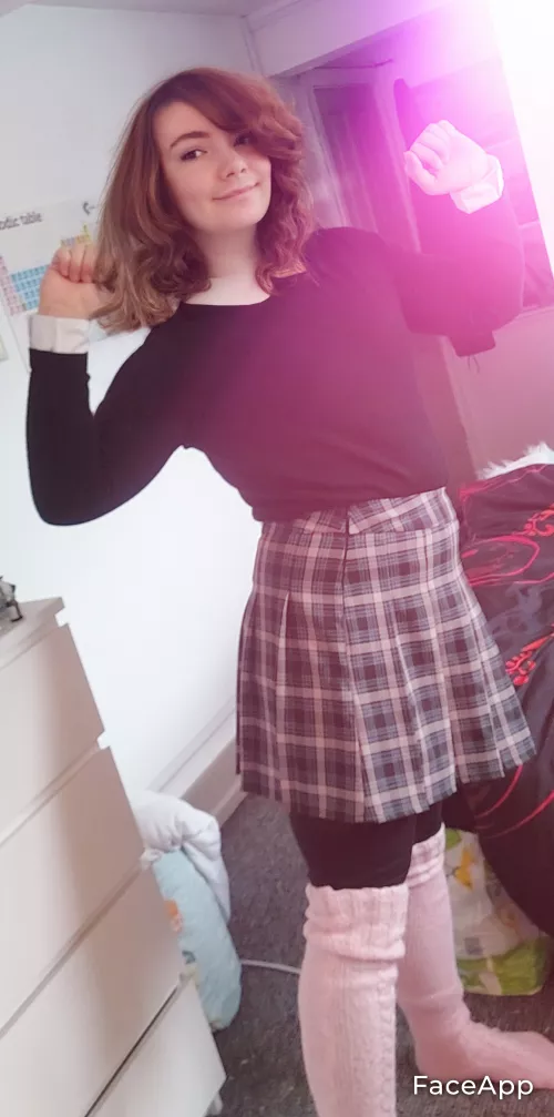 Felt so good to dress up again, and how cute is this outfit? (Faceapp) by FernDew