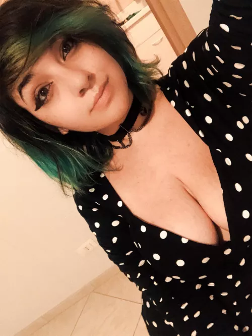 Felt strange without a dark lipstick 💄but happy because I have a new dress by Ottie_Ghoul