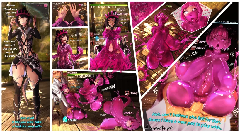 Female to slime by MindlessLeg6836