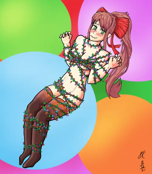 Festive Bondage with Monika (Drawn by me.) by Shadowboy0126
