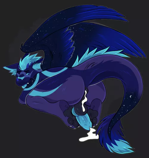 filled up dragon~ (character by me, art by PrincelyKaden) by MonstercatDavid