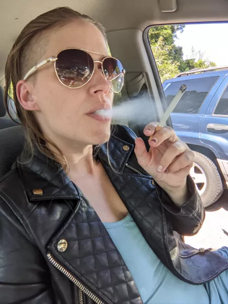 Finally got enough time between jobs to shower. Now a quick cigarette before I clock back in. Tip your delivery drivers, guys and gals ❤️ (no not THAT kind of tip.....) by WolfRadish_Official