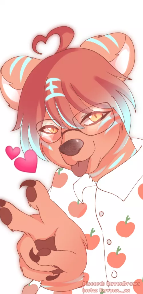Finally made a fursona for me self, pretty proud of of this drawing. 💕(Art by me) (Yeah thats my legit insta i just dont post there often cus insta cropping is 💩) by Ok-Letterhead-5181