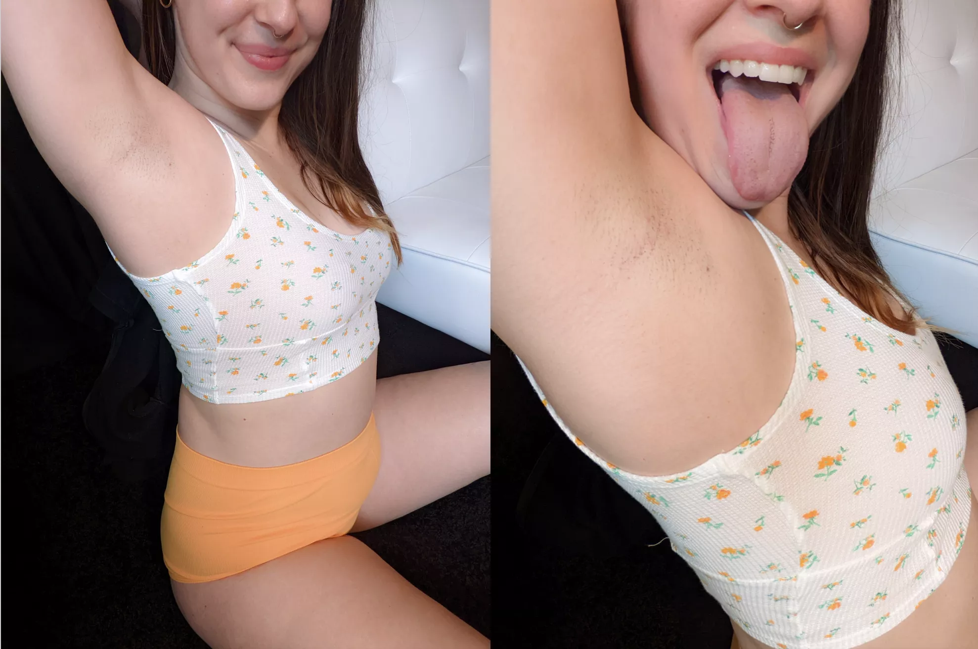 Finally shaved 😋ft. tongue + crop top + smilez ✨ posted by merrymaryjane69