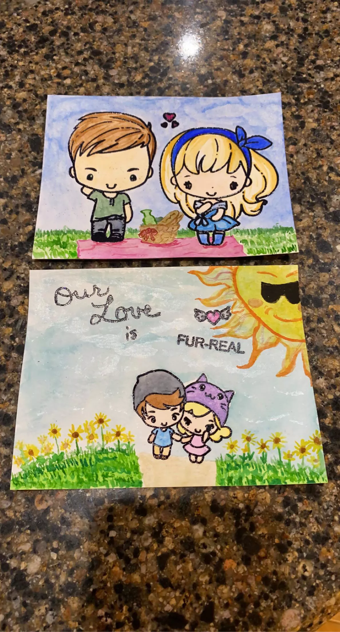 Finished these postcards for ddy🎨👩‍🎨 some park scenes🌿 posted by intangible-assets