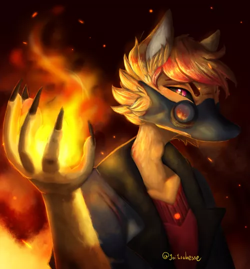 Fire. (commission for scidog33, art by me!) by yoitschesse