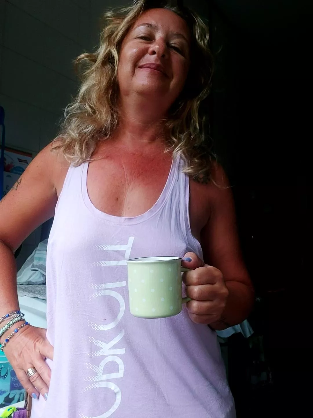 First coffee, then we find a way to tame the hair... 🤯☕ Morning baby! 🌷 [f] [50] posted by onlymels18