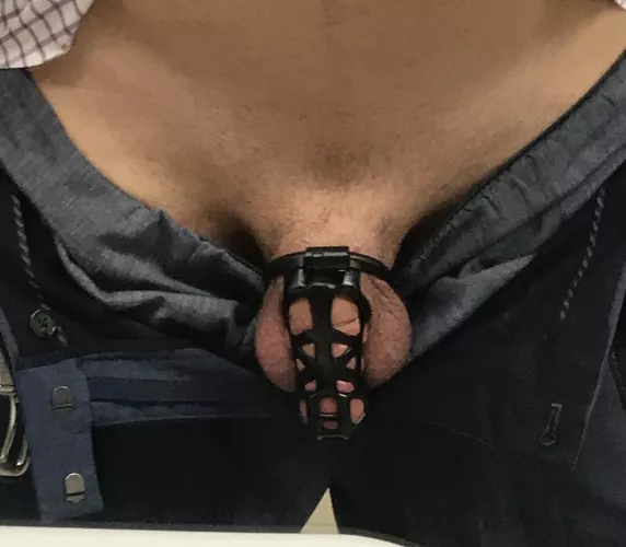 First day wearing a chastity cage!!! I am so excited! As you can see 😉 by johnhardy11