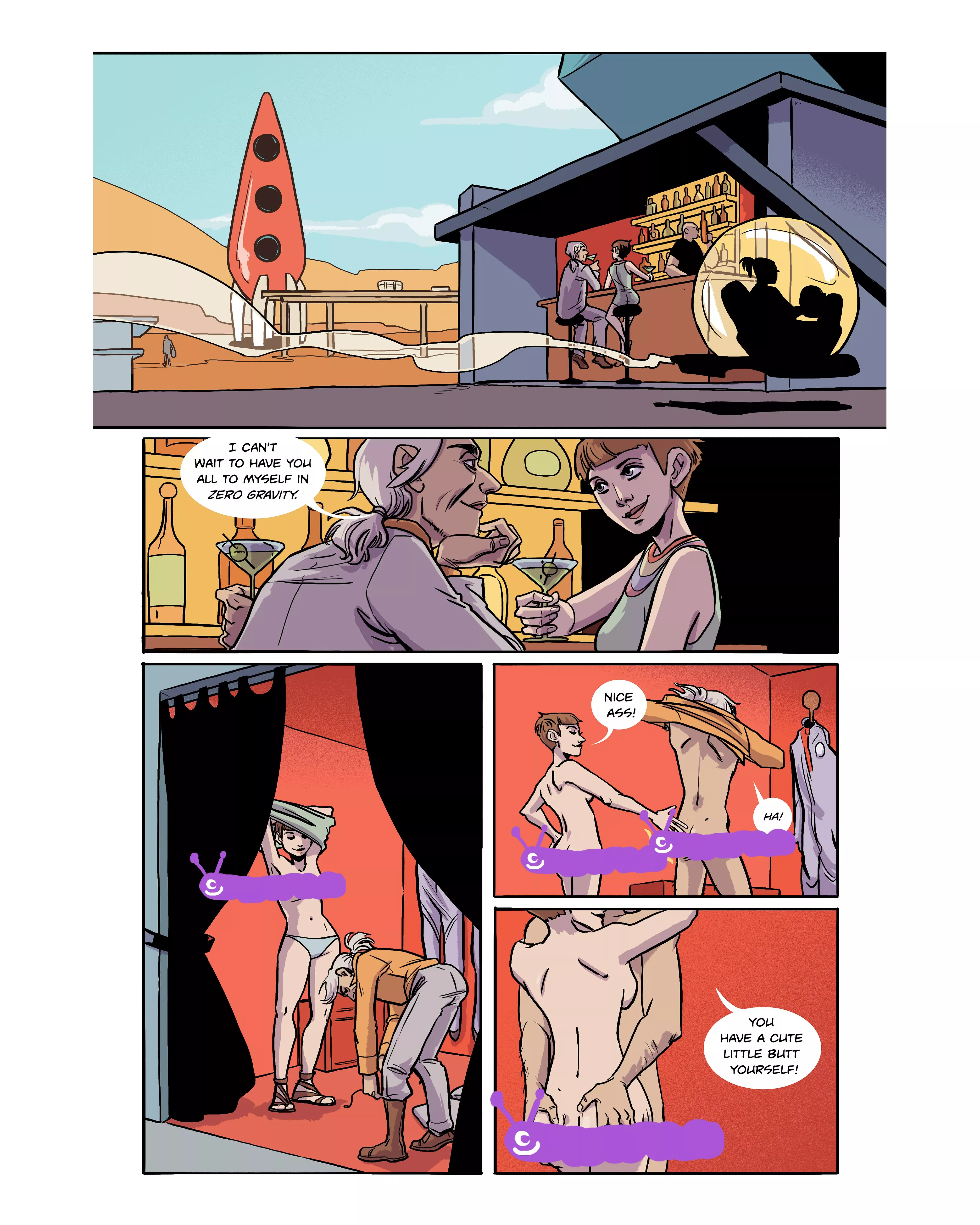 First page of a new comic arc! Fly Me To The Moon, with art by Jen Hickman! Read the whole thing (81 pages!) at AdventuresOfLiaraRoux.com posted by liararoux