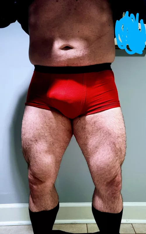 First post here. Anyone like red underwear as much as I do? by Yoursteedisawolf