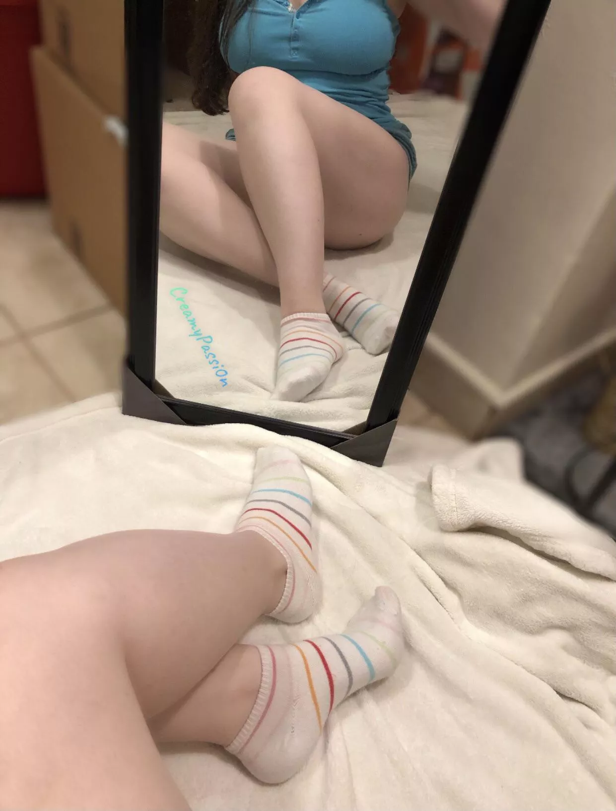 First post here. Do You like me in my striped socks? posted by CreamyPassi0n