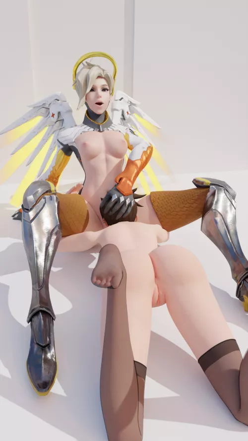 First Render, Let me know what you guys think (Mercy / Tracer) Models by @SwurstErotic & Dreamrider by Duroska