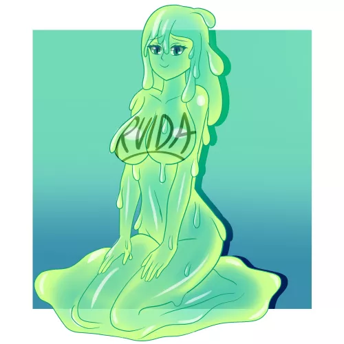 First time drawing a slime girl!