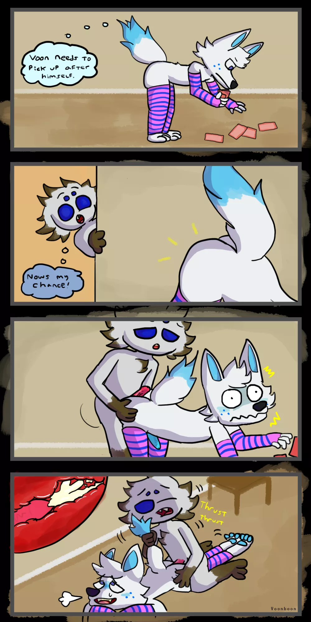 First time drawing yiff, starring my spider sons Voon and my friends fox sona James. I hope to get better at this stuff :o posted by [deleted]