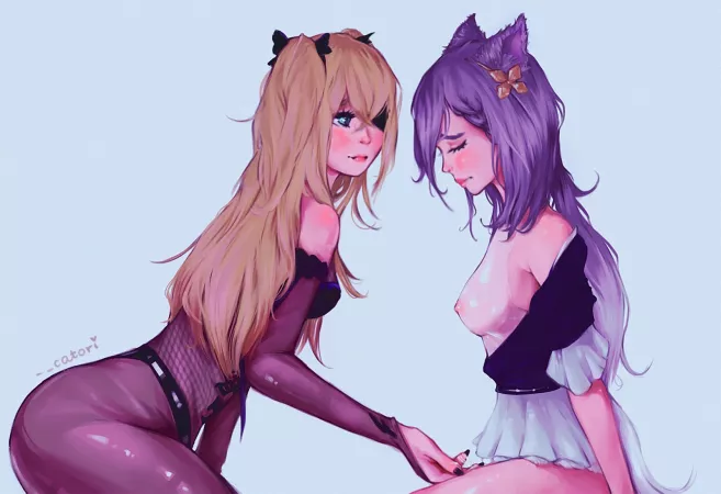 Fischl x Keqing [Genshin Impact] (OC, twitter: @__catori) by GummyKoalaBearr