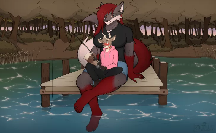 Fishin' | Commission (Art by me! :3) by RaccLee