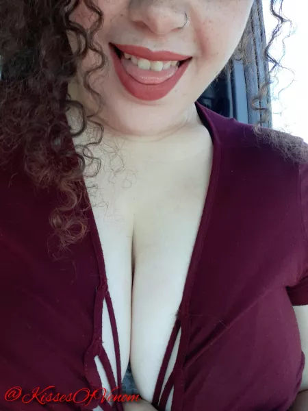 Flashed my tits in the car! I think I might post it later😋 by BitchyBabe420