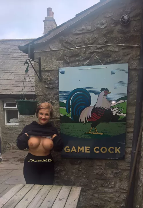 Flashing in the beer garden I'm always game for cock haha 🍆🍆🤩🤩 39F UK cougar by Ok_Sample9234