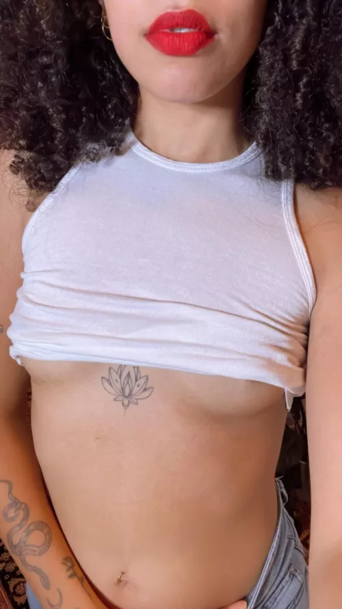 Flashing my sternum tattoo by Misscharlierose