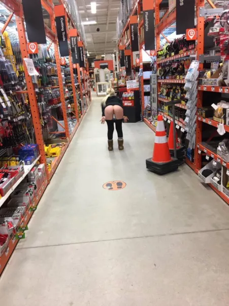 FLASHING my tight little pussy in my local HOME DEPOT aisle 😈 I warned you, I was bad… How many spanking are you giving me for being so naughty in public?🥺 by xxbebebxx