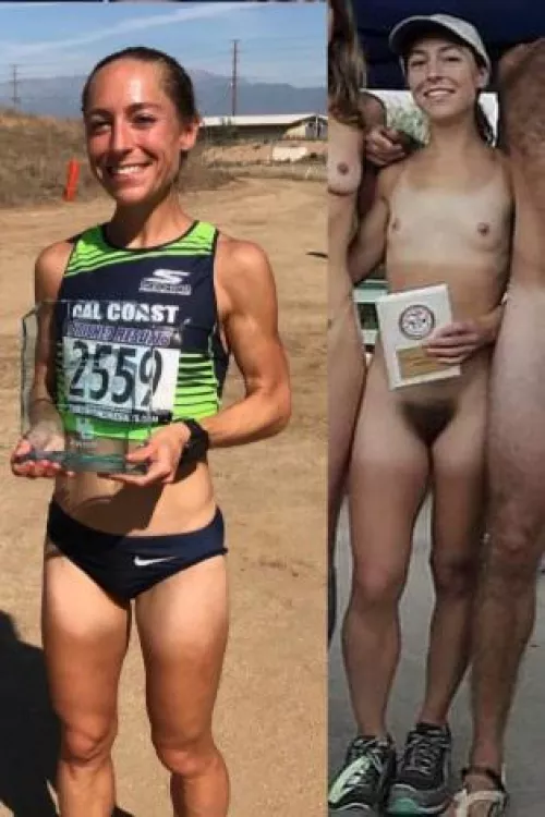 Flat chest, small tits, hairy bush of a runner friend 😜 by kylenavyguy