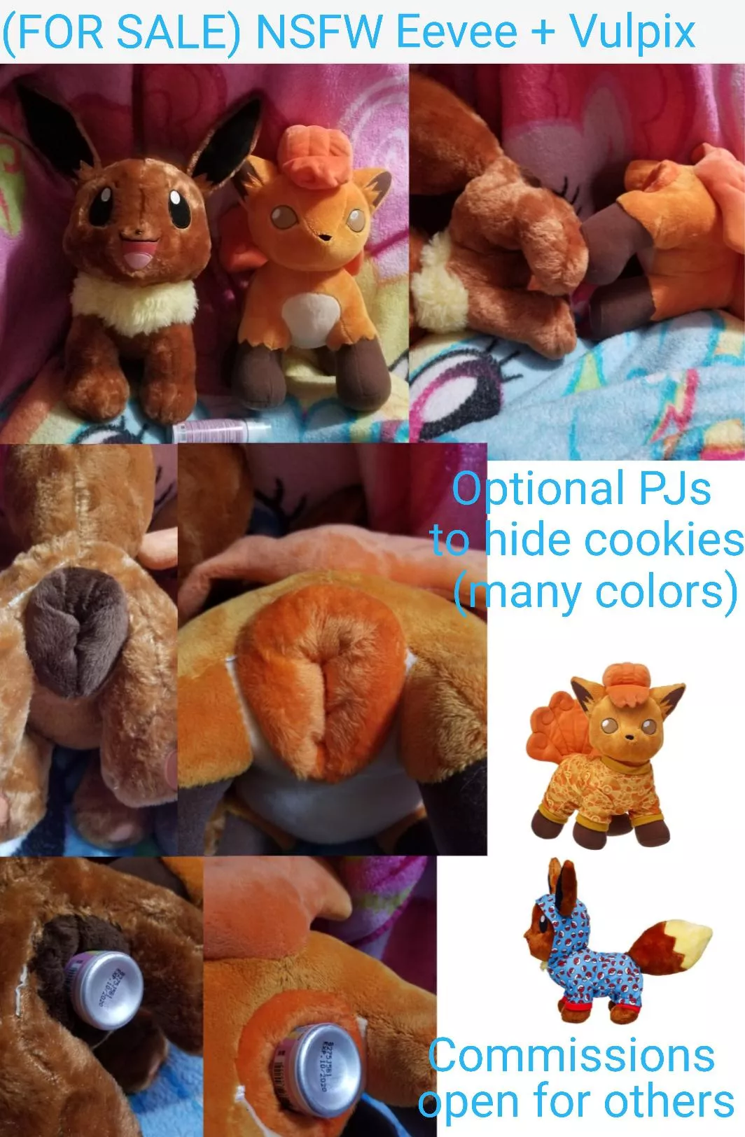 (FOR SALE) NSFW fuckable Pokemon large Eevee + Vulpix with plush sculpted canine pussies/cookies [F] posted by Furry-sale