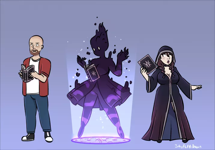 Forbidden Grimoire by Inkyfluffdraws (TGTF, Witchification) by not4myprimary