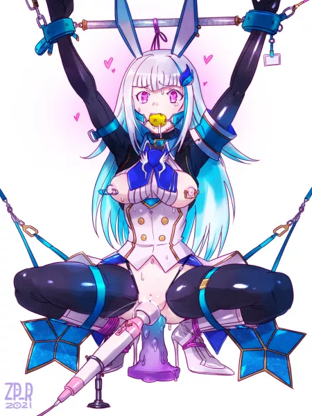 Forced to Sit on a Massive Dildo with a Vibrator Right on Her Clit by totorbanana