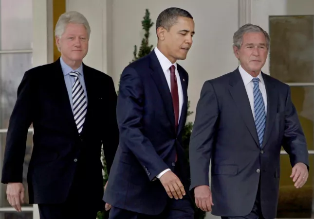 Former US Presidents Bill Clinton, Barack Obama, and George W. Bush by Meshakhad