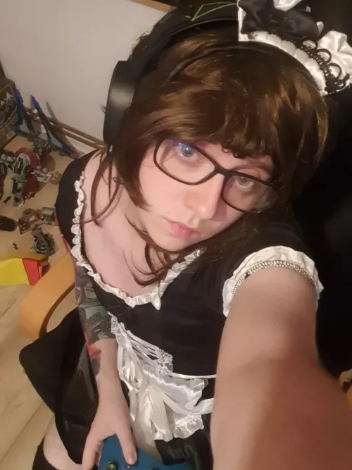 Forza with the boys in my maid costume, shh, they don't know by FemboyStarWars