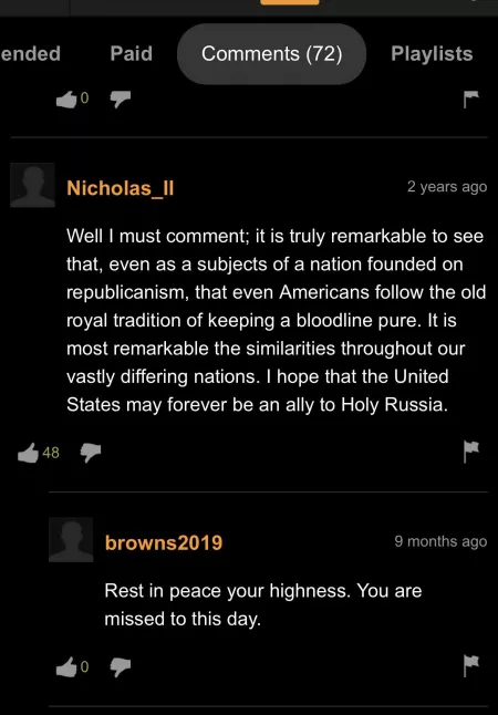 Found his late imperial majesty in the comment section of a step fantasy video by _NewWorldOrder_